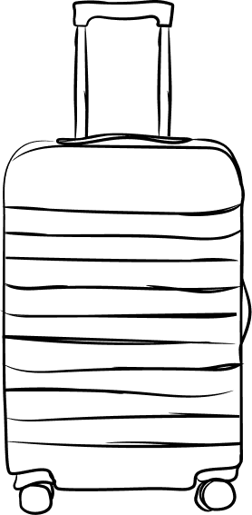 illustration of a wheeled suitcase