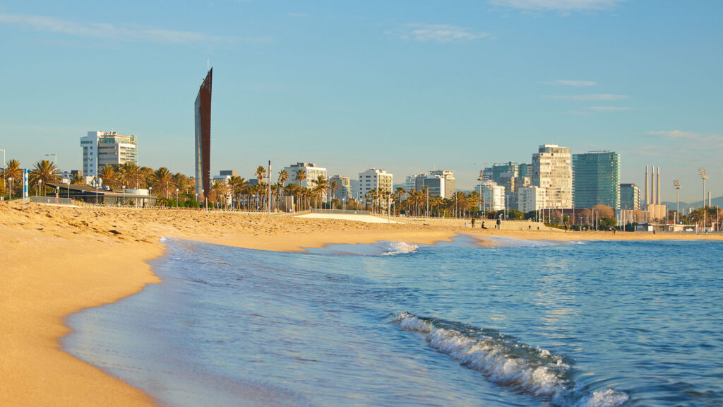 Barceloneta Beach in Barcelona, Spain