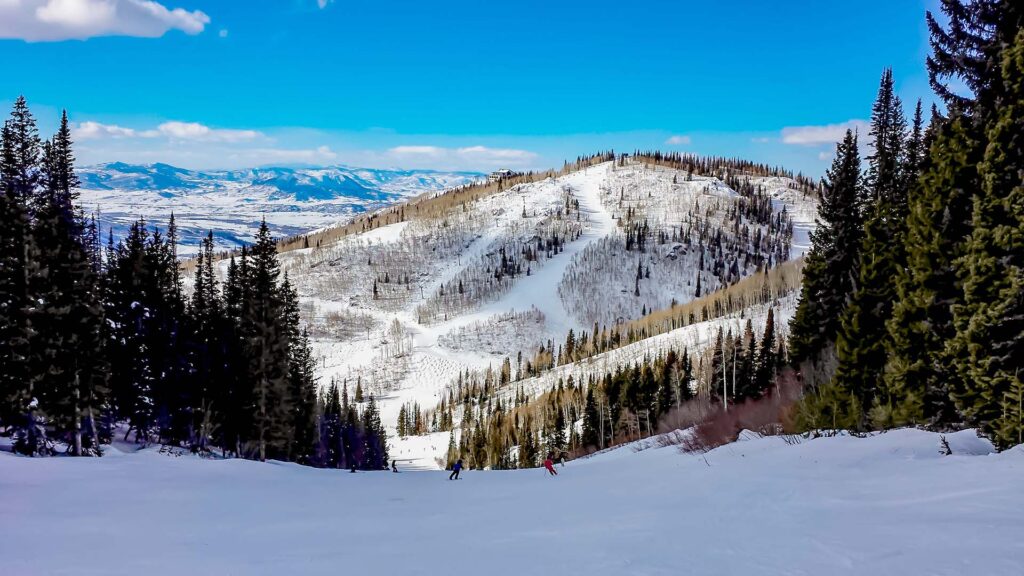 a crisp, sunny day at a ski resort Steamboat Springs, Colorado