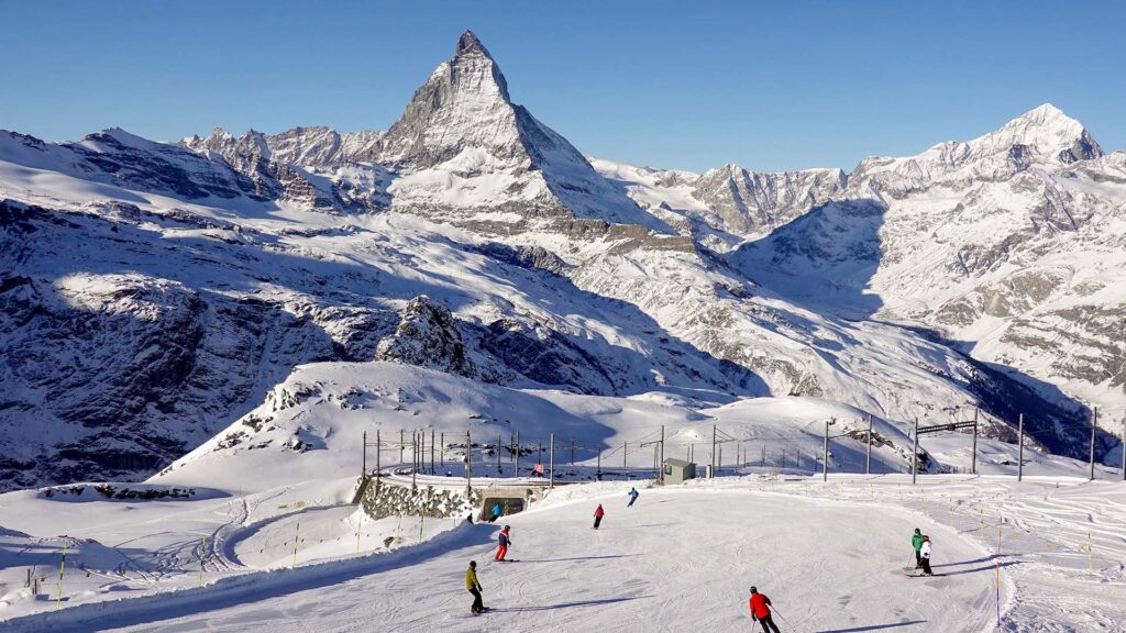 people skiing in Zermatt, Switzerland